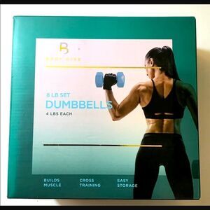Body Hype 8 Lb Dumbbells Set Cross Training Builds Muscle 4 Lbs each
